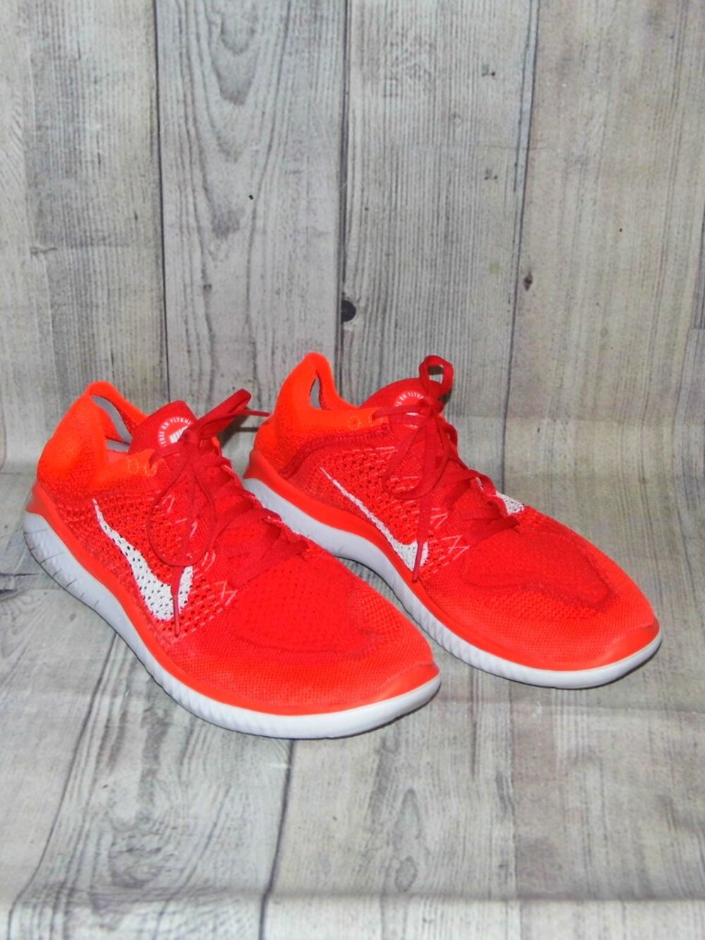NIKE Free RN Flyknit University Red Sneakers Mens Size 11